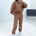 thumbnail image 3 of Pantalones Ensemble de salon 2 pièces pour femmes, coupe ample, poches, tenue de vacances basique Ygjytge Caqui T XL para Mujer, 3 of 7