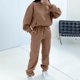 thumbnail image 4 of Pantalones Conjunto de salón de 2 piezas para mujer, traje básico de vacaciones con bolsillos holgados Kuymtek Caqui T S para Mujer, 4 of 8