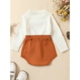 thumbnail image 3 of Wassery Baby Girls Knitting Jumpsuits Infant Autumn Winter Clothes Long Sleeve Contrast Color Heart Print Knit One Piece Romper Newborn Christmas Outfits 0-18M, 3 of 9