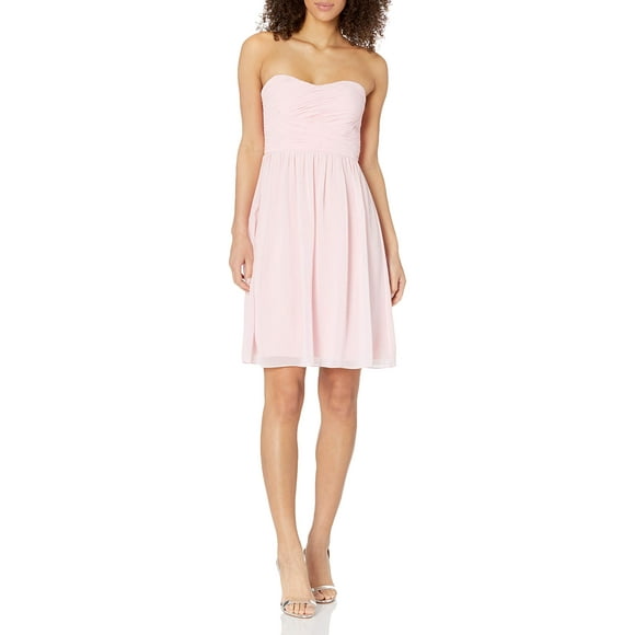 Donna Morgan Women's Sarah Short Strapless Sweatheart Neckline Dress, Blush, 12