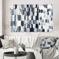 thumbnail image 1 of Designart "Retro Blue Circular Universal Grid" Modern Geometric Wall Art Set Of 3 - White Abstract Canvas Set For Living Room Decor, 1 of 6