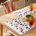 thumbnail image 4 of Placemat Set of 6 Red Rose Floral Placemats for Dining Table Flowers Leaves Washable Table Mats for Kitchen and Party Decor Indoor & Outdoor Use, 4 of 8