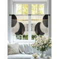 thumbnail image 4 of Abstract Art Sheer Curtains 45 inches Long 2 Panels Set Black Gold Circle Moon Stripe Mottled Geometric Tiers Sheers Rod Pocket Small Window Short Curtains for Kitchen Cafe, Each 52" W x 45" L, 4 of 7