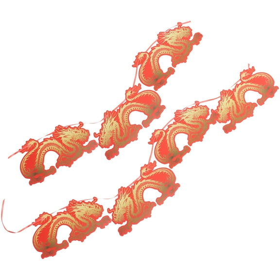 FONDOTIN Rectangular Red Paper Banner 1Pcs 8.9X5.2X0.08In For Chinese New Year