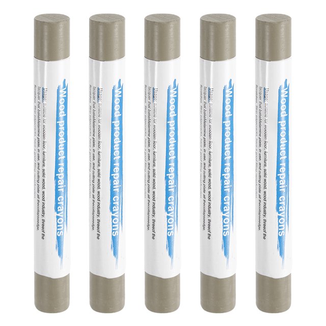 Uxcell 5pcs Wood Filler Sticks Wooden Wax Touch Up Furniture Repair Crayons for Scratch Cracks Hole Table Wood Floor, Mock Linen