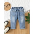 thumbnail image 2 of Baby Boy Ripped Roll Hem Straight Leg Jeans, 2 of 5