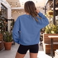 thumbnail image 6 of Lumtrix Womens Oversized Sweatshirt Casual Long Sleeve Crewneck Drop Shoulder Pullover Retro Work Holiday 2026 Fall Winter Tops Blue S, 6 of 6