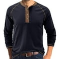 thumbnail image 2 of LEEy-World Mens Shirts Men's Casual Basic Active Sports Raglan Long Sleeve Baseball T-Shirt(Dark Blue,XL), 2 of 6
