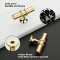 thumbnail image 3 of Goldenwarm 15Pack Brushed Brass Cabinet Knobs Golden Drawer Knobs Kitchen Cabinet Hardware, 3 of 5