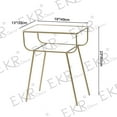 thumbnail image 6 of EKR Bedside Table Night Stands Side Table Tempered Glass Top for Bedrooms Living Room Mid Century Accent Metal Gold End Table Modern Living Furniture Home and Kitchen, 6 of 8