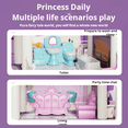 thumbnail image 4 of Doll House for Girls, 3 Rooms Huge Princess House Playset with 2Dogs & Furnitures, DIY Pretend Play Princess Castle Christmas Birthday Gifts for Kids, 4 of 5