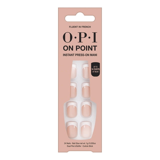 Press On Nails OPI On Point Fluido en francés Short Round