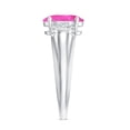 thumbnail image 3 of Oval Shape Lab Grown Pink Sapphire Solitaire Ring with Diamond (4 Carat), 14K White Gold, US 12.50, 3 of 8