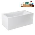 thumbnail image 4 of 59" Streamline G-79-310-BBR Soaking Glossy White Freestanding Tub and Tray With Internal Drain in Brushed Brass, 4 of 13