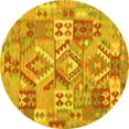 thumbnail image 1 of Ahgly Company Indoor Round Southwestern Yellow Country Area Rugs, 3' Round, 1 of 4