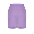 thumbnail image 6 of RYRJJ Women's Sweat Shorts Drawstring Elastic Waisted Bermuda Long Shorts Yoga Exercise Knee Length Workout Athletic Yoga Short Pants with Pockets(Light Purple,M), 6 of 9