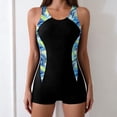 thumbnail image 4 of Aboser Athletic One Piece Swimsuits for Women Tummy Control Shapewear Active Training Sports Bathing Suit Summer Beach Printing Swimwear with Boyleg Buttom, 4 of 8