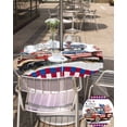 thumbnail image 5 of Fsddascl 4th of July Outdoor Tablecloth - 60 Inch Round Dining Table Cover, Independence Day Truck Red Blue Plaid Waterproof Outdoor Table Cloth with Umbrella Hole & Zipper for Picnic/Patio/Party, 5 of 7