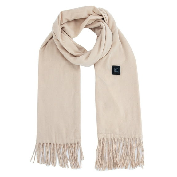 Heated Scarf for Winter, Soft Warm Heating Scarf with USB for Electric Connecting, Electric Heated Neck Warmer for Women Men, Electric Heated Blanket, Lightweight Portable Khaki