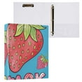 thumbnail image 3 of Strawberries Summer 3 Ring Binders 1.5 inch Hardcover File Folders with Interior Pockets A4 Size Organizer for School Office Hospital, 3 of 8