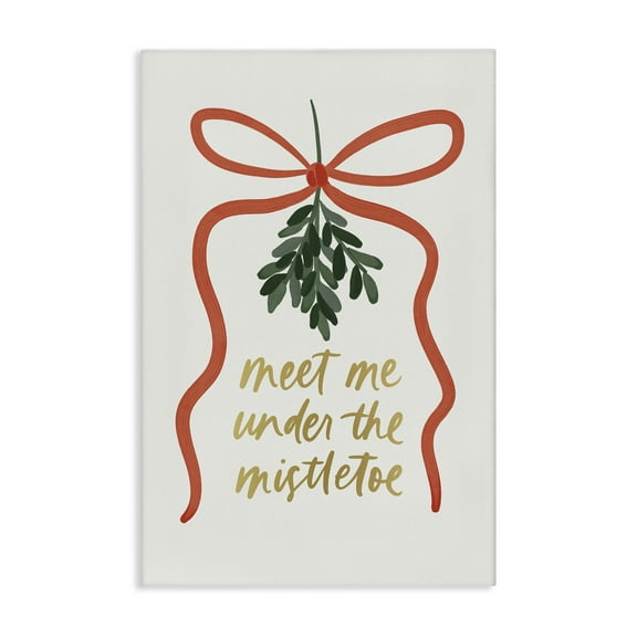 Stupell Industries Under Mistletoe Christmas Holiday Painting Gallery Wrapped Canvas Art Prints Wall Art, 16 x 24