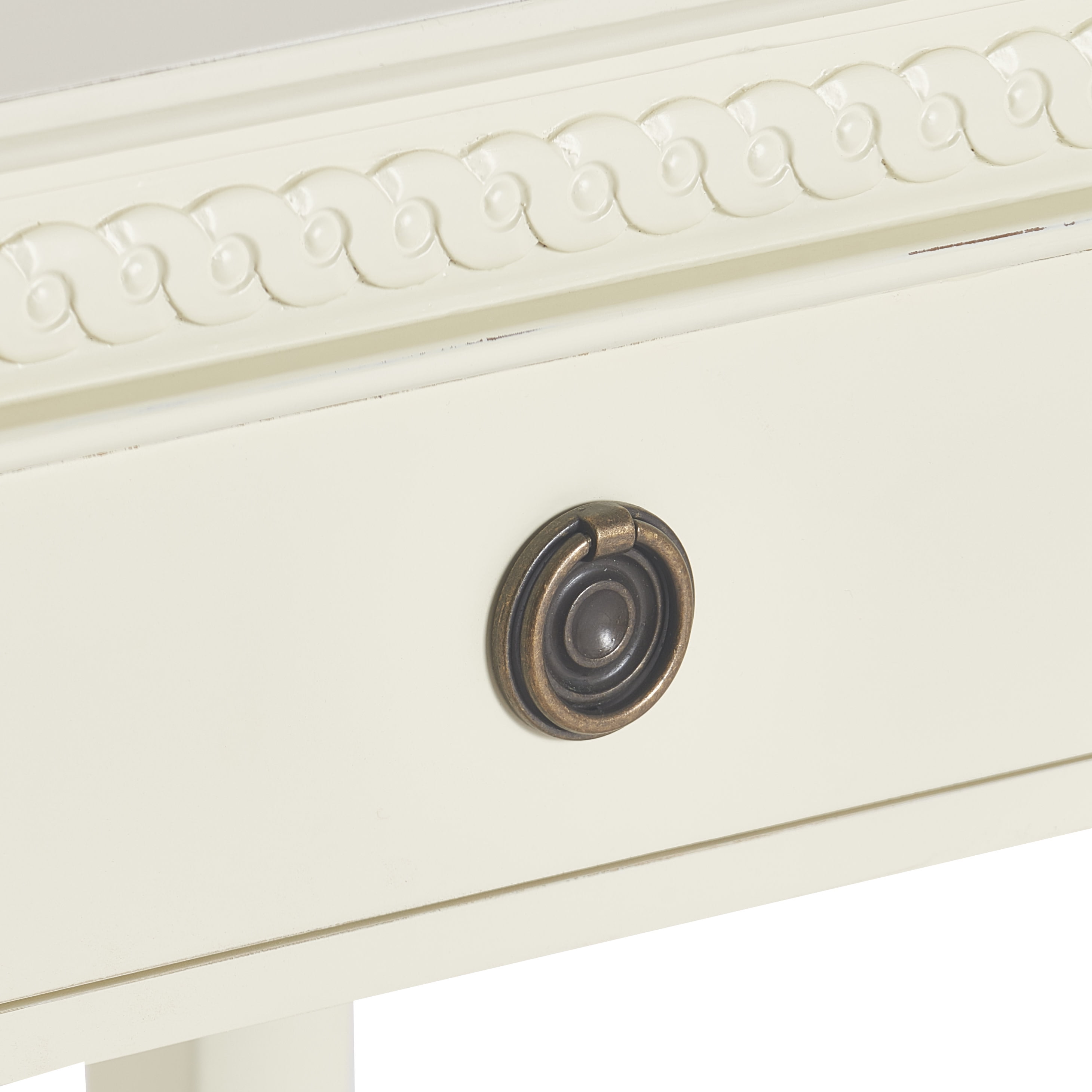 Finch Westport Modern Bedside Accent End Table with Storage, Vintage Cream