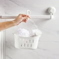 thumbnail image 5 of RKSTN Storage Basket White Plastic Storage Basket Miscellaneous Basket Storage Box Rectangular Hanging Storage Basket Kitchen Basket Hollow Out with Hooks, 5 of 5