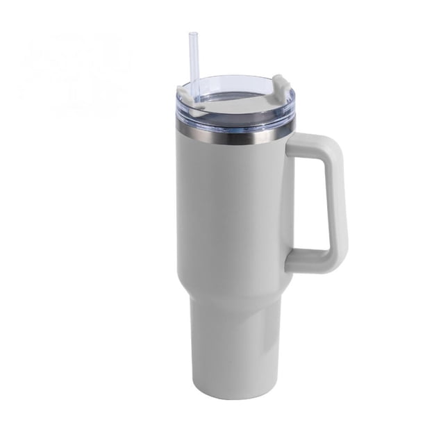 Taza térmica de acero inoxidable con tapa de pajita, 1,2 L