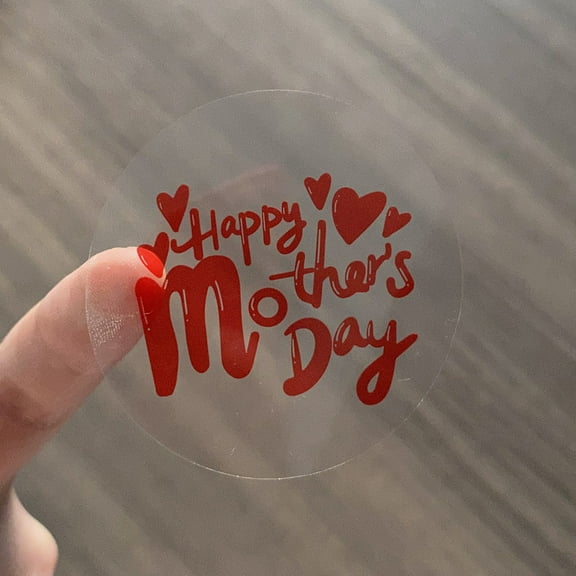 Clear Happy Mother's Day Stickers, 300 Pcs 2 Inch Mother's Day Envelope Seals Labels for Gift Wrap Decoration