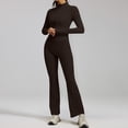 thumbnail image 5 of VISALY Women's 2 Piece Tracksuit Sets Long Sleeve Zipper Jacket with Athletic High Waist Flare Long Leggings Slim Fit Casual Sport Workout Outfit Athleisure Tracksuit Jogger Loungewear Set Brown Xl, 5 of 9