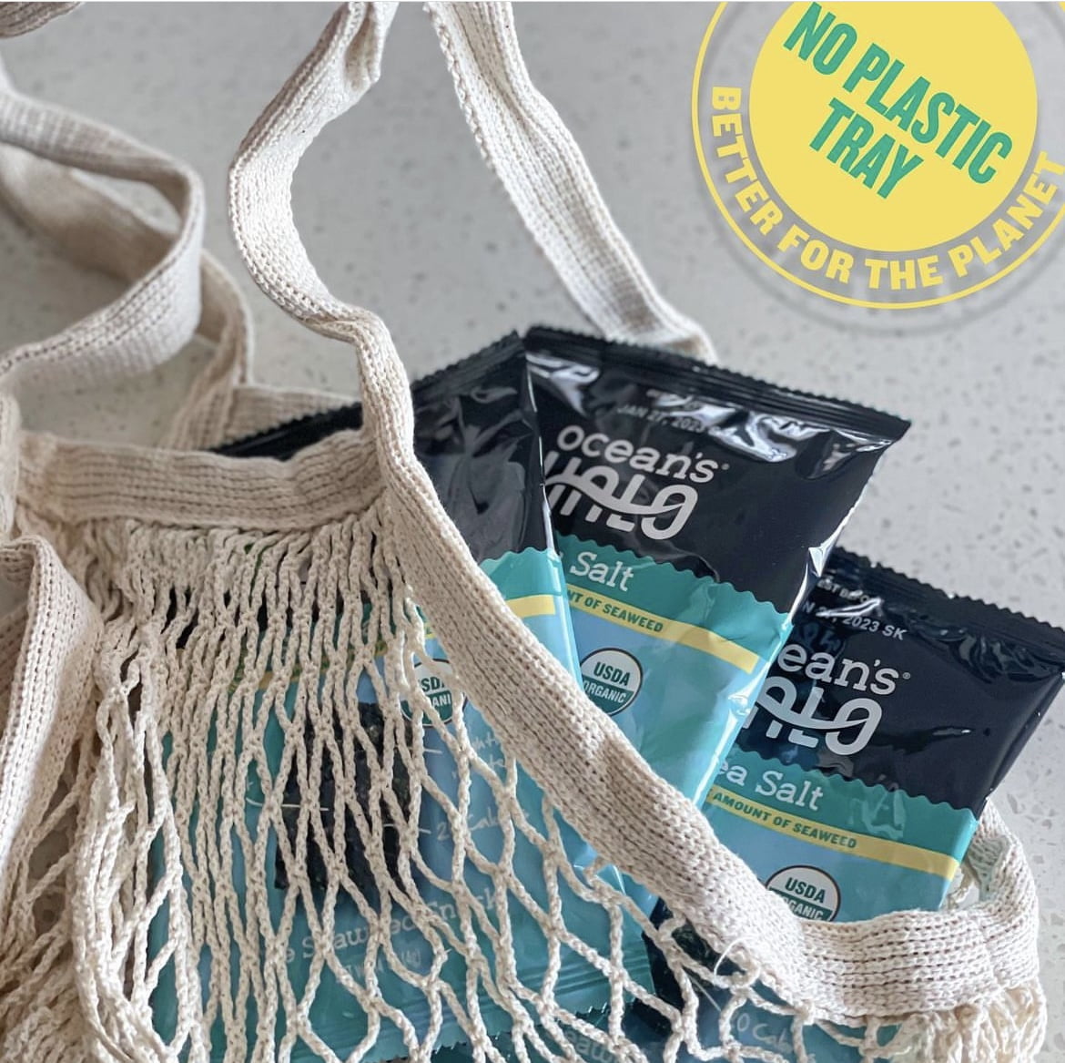 Ocean's Halo Organic Sea Salt Seaweed Snack, 25 Pack Crispy Nori Case