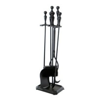 Minuteman International 4 pc. Black Fireplace Tool Set with Base Option