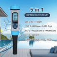 5 In1 PH Meter with BT High Accuracy Measurement of PH/TDS/EC//Temp