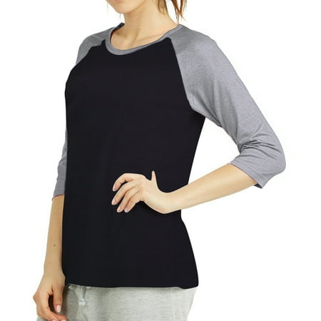 Sofra/Cottonbell Women Jersey Raglan 3/4 Sleeve Baseball Tee Shirts Top price history on PriceWatchPro