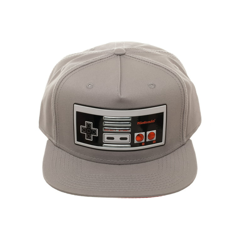 Nintendo NES Retro Video Game Controller Snapback Baseball Hat Cap One-Size  Gray