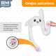 thumbnail image 2 of Gorro de felpa RM REGALOMEX con orejas Movibles y luces blanco Mediano, 2 of 7