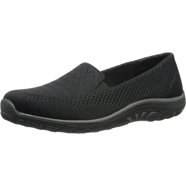 Mocasines planos Skechers Reggae Fest-Willows para mujer, color negro
