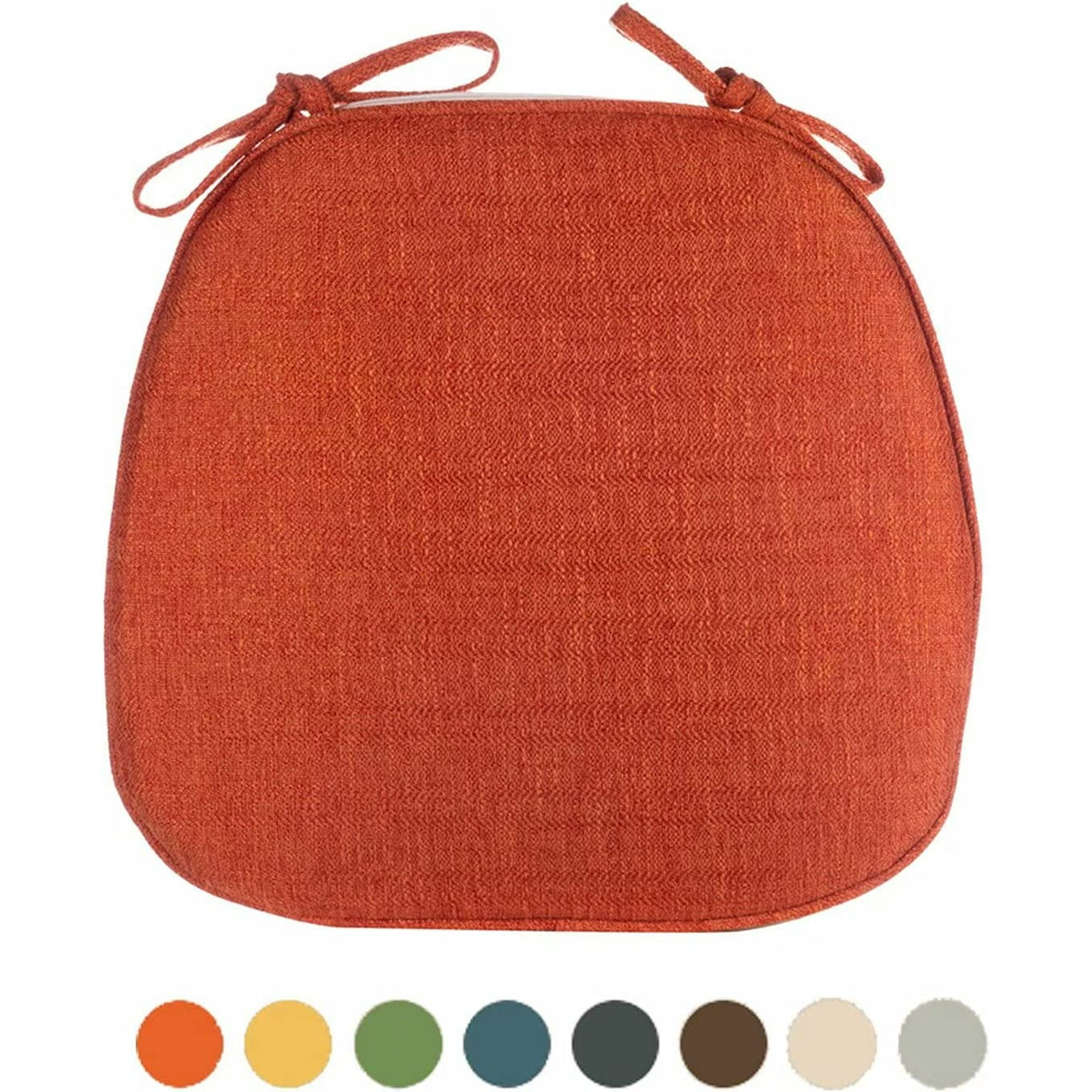 ORUYROP Chair Cushions for Dining Chairs 6 Pack U Shaped Kitchen Chair Cushions with Ties Non Slip Chair Pads for Dining Chairs U Shaped Colorful Ding Room Chair Cushion Orange Walmart