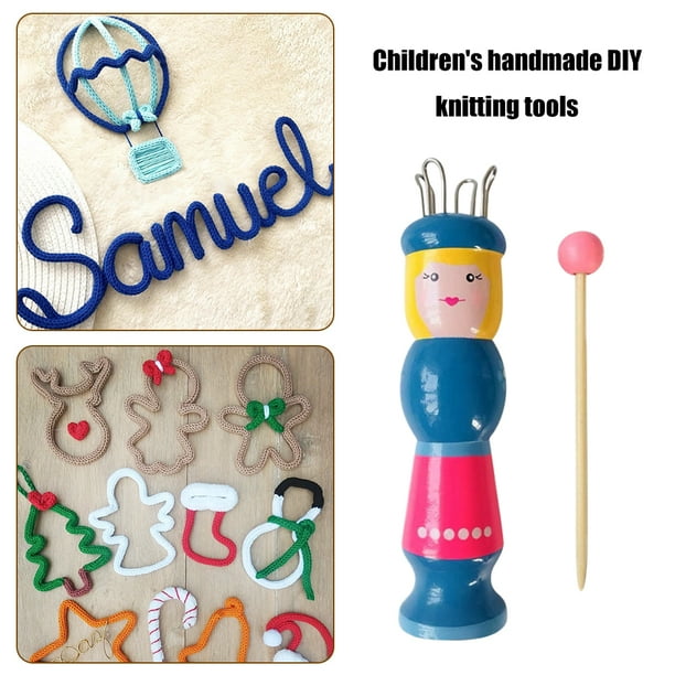 Cuadros Decorativos Muñeca de madera Cuerda Tejer Costura Telar Trenzado Fabricante Hilo Lana (B) Ehuebsd embutido en tela