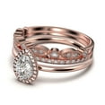 thumbnail image 4 of Beautiful Art Deco 2.25 Carat Pear Cut Affordable Diamond Moissanite Engagement Ring, Classic Wedding Ring, Two Matching Band in 10k Solid Rose Gold,Promise Ring, Anniversery Ring, 4 of 4