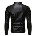thumbnail image 3 of XFLWAM Men's PU Leather Jacket Causal Belted Faux Leather Motorcycle Jacket Zipper Biker Coat Black M, 3 of 4