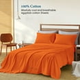 thumbnail image 2 of 1200 Thread Count 4 Piece Quality Sheet Set 21 Inch Deep Pocket 100% Egyptian Cotton Color Orange Solid Size King, 2 of 7