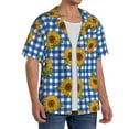 thumbnail image 4 of Vsdgher Sunflowers Print Men's Wrinkle Free Untucked Cuban Shirt Business Casual Button Down Shirts Short Sleeve Shirt, 4 of 7