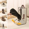 thumbnail image 2 of 2 Pack Beige Short Boots Storage Bags, 11 Inch Waterproof Dustproof Non-Woven Travel Shoe Organizer with Handle for Ankle Boots Sneakers – Short Size, 2 of 9
