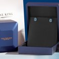 thumbnail image 5 of Gem Stone King 14K Yellow Gold Persian Blue Moissanite Stud Earrings for Women | 0.90 Cttw | Gemstone Birthstone | Oval 6X4MM, 5 of 6