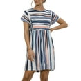 thumbnail image 2 of Womens Stripe Summer Dress Casual Short Sleeve Loose T-Shirt Dresses, 2 of 7