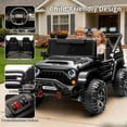 thumbnail image 6 of 24V Kids Electric Ride-on Car, 2-Seater Off-Road Vehicle with Bluetooth Music, 3 Speeds, Spring Suspension, LED Lights & Parental Remote - Electric Toy Car for Children Ages 3-8, Black, 6 of 9