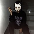 thumbnail image 4 of Máscara de media cara con dientes largos para disfraz de Halloween, Cosplay de Demon Samurai, esqueleto, Lobo, dragón, Tigre, Houjuu Nue, 4 of 4
