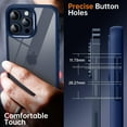 thumbnail image 5 of Shockproof Clear Case for iPhone 15 Pro, [Not Yellowing] [10FT Military Drop Protection] Hard Clear Back Silicone Edge Four Corner Airbags Drop Protection Phone Cover, 6.1 inch, Blue, 5 of 7