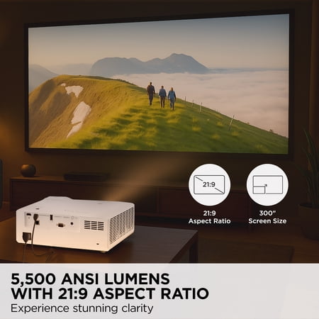 ViewSonic LS901-4K 5500 Lumens 4K Laser Projector, High Brightness with HDR Support for Home Theater, 1.7X Optical Zoom, H/V Keystone, and 360-Degree Projection for Flexible Setup